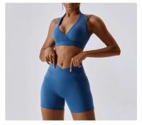 Conjunto de yoga sin costuras de 2 piezas para mujer, sujetador para gimnasio y correr, ropa deportiva, body, sujetador deportivo - details 0