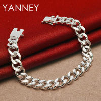 Pulsera de plata para hombres y mujeres, cadena cubana fina de 8 pulgadas, regalo de joyería - details 5