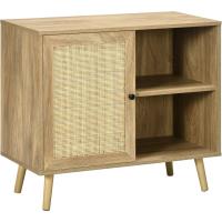 Mueble Auxiliar de Cocina Buffet de Salón con Puerta de Ratán y 2 Estantes de Almacenamiento - details 0