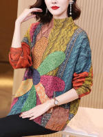 Jersey de cuello alto para mujer, Jersey holgado con estampado, cálido e informal, de lujo, elegante, a la moda, para invierno, 2023 - details 2