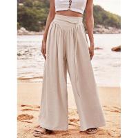 Pantalones anchos con cintura elástica para mujer Ropa de moda primavera-verano - details 2