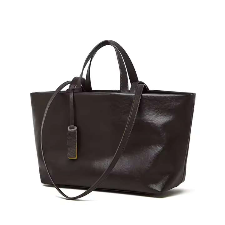 Bolso de cuero genuino para mujer, bolso de hombro para axilas, bolso de cuero de vaca, bolso de piel suave Retro - 1