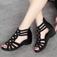 Sandalias Romanas de Cuero Suave Zapatos de Tacón para Mujer Verano 2025 Diseño Casual de Moda - details 6