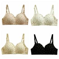 Cómodo sujetador en V profundo inalámbrico con flores dulces, ropa interior a prueba de golpes para mujer, lencería antiflacidez, sujetador de realce, regalos - details 1