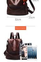 Mochila Vintage de cuero antirrobo para mujer, bolso de hombro de ocio de alta calidad, a la moda - details 10