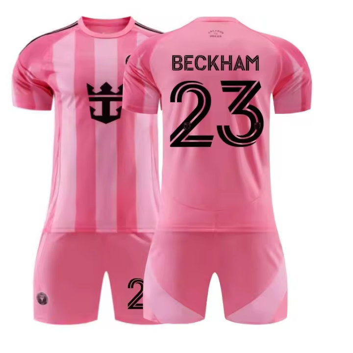 2526 Traje de fútbol rosa de la camiseta local de Miami No. Camiseta transfronteriza 10 Messi 23 Beckham - 1