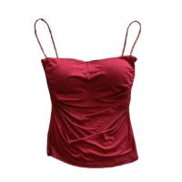 Camisetas sin mangas para mujer con sujetador incorporado, camisetas sin mangas con tirantes finos para mujer, camisetas informales - details 3