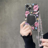 Encanto de Correa de Teléfono de Mariposa de Oso Rosa Llavero de Cámara para Mujer - details 4