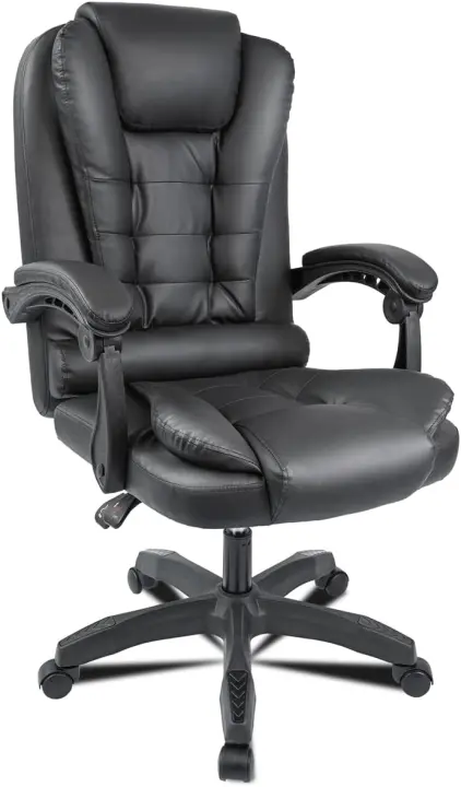 Silla de Oficina Elegancia Cómoda, Acolchada, Giratoria con Ruedas Ideal para Oficina Grande, Juego de Video, Estudio - 1