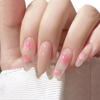 Uñas postizas color rosa melocotón, 24 piezas, material seguro de larga duración, resistente al agua, para salón profesional y uso diario - details 3