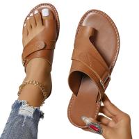 Sandalias informales de exterior para mujer, zapatos de playa, chanclas planas, sandalias con Clip para caminar, hebilla romana, novedad de verano - details 0