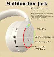 auriculares inalámbricos con Bluetooth dinámicos RGB luz LED HIFI cancelación pasiva de ruido juego entretener música auriculares con micrófono - details 10