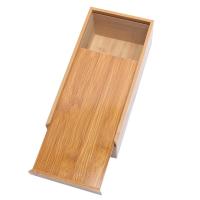 Organizador de escritorio de bambú cuadrado ecológico para oficina creativa, estante para pañuelos, servilletero, caja de almacenamiento - details 4