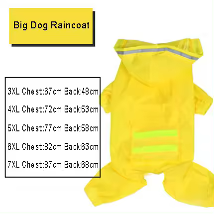 HOOPET-chubasquero para perro, abrigo de lluvia para mascotas, chaqueta impermeable para Labrador, Golden Retriever - 1