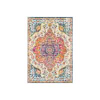 Alfombra Vintage - Alfombra Salon Grande, Habitacion, Cocina - Alfombras 160x220cm, Estilo Boho y Oriental Multicolor Azul y Naranja - details 12