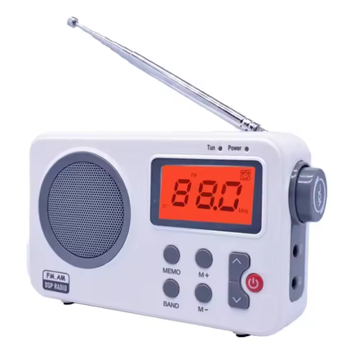Receptor de Radio FM, altavoz AM/FM con pantalla Digital LCD, reloj despertador para el hogar, parlante portátil, radio bluetooth - 1