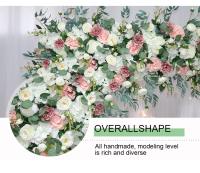Fila de flores artificiales grandes, arreglo de hojas de sauce, arco de boda, telón de fondo, decoración de pared, esquina colgante, triángulo Floral, 200CM - details 8