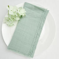Servilletas de Algodón Tejido Juego de 10/20/50pcs en Verde Menta Ideal para Decoración de Bodas - details 1