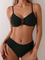 Bikini sexy, traje de baño de dos piezas, conjunto de bikini de cintura alta, traje de baño para mujer con realce, ropa de playa 2025 - details 0