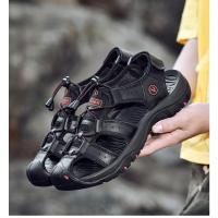 Sandalias deportivas de verano para hombre, sandalias para senderismo al aire libre, punta cerrada, cuero genuino, sandalias informales para caminar, zapatos de agua - details 12
