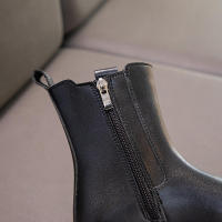 Botas de goma antideslizantes para niñas, botines clásicos de piel cálida, con cremallera, estilo Chelsea, a la moda, para Otoño e Invierno - details 16