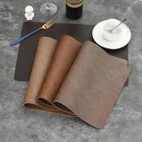 Mantel Individual impermeable, resistente al desgaste, a prueba de aceite, tapete de mesa rectangular de cuero PU aislante del calor, vajilla - details 0