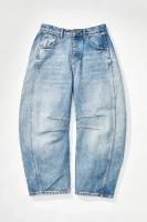 Vaqueros de tiro medio de estiramiento alto, Vaqueros de mezclilla de cintura media holgados informales con forma de pierna ancha a la moda para mujer - details 24
