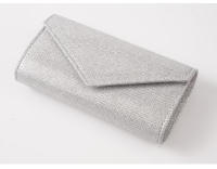 Bolso con solapa de sobre brillante para mujer, monedero largo con cadena, bolso de noche plateado brillante, billetera pequeña para mujer - details 5