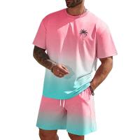 Conjunto Casual de Verano para Hombre Pantalones Cortos de Playa con Estampado Desvanecido - details 0