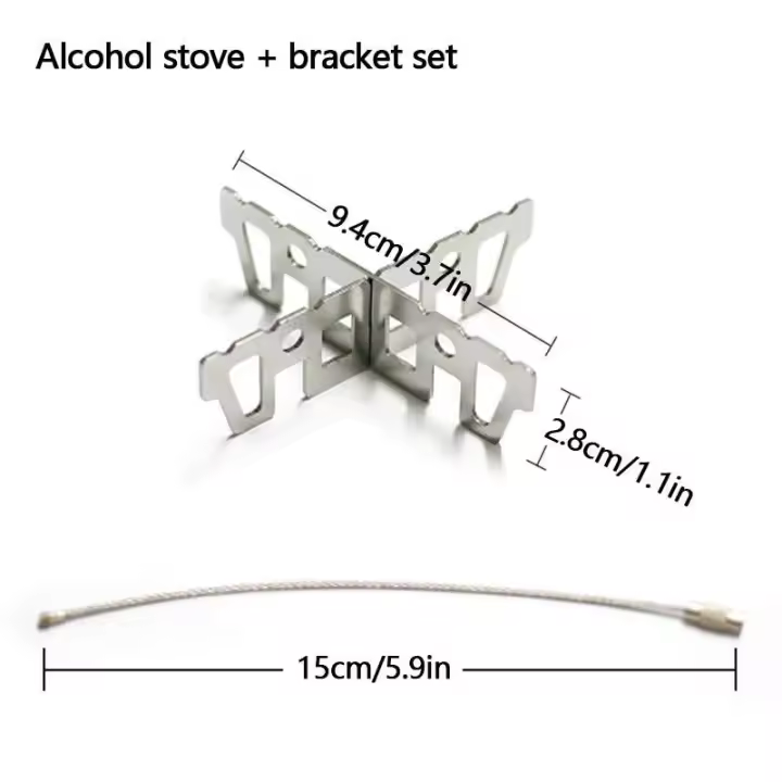 1 Juego de mini estufa portátil de aluminio ultraligera para acampar, parabrisas, senderismo, cocina, quemador de estufa de alcohol - 1