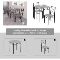 Juego de Mesa de Comedor y Silla, Juego de Muebles Modernos y contemporáneos para Cocina (Gris, 2 plazas) - details 6