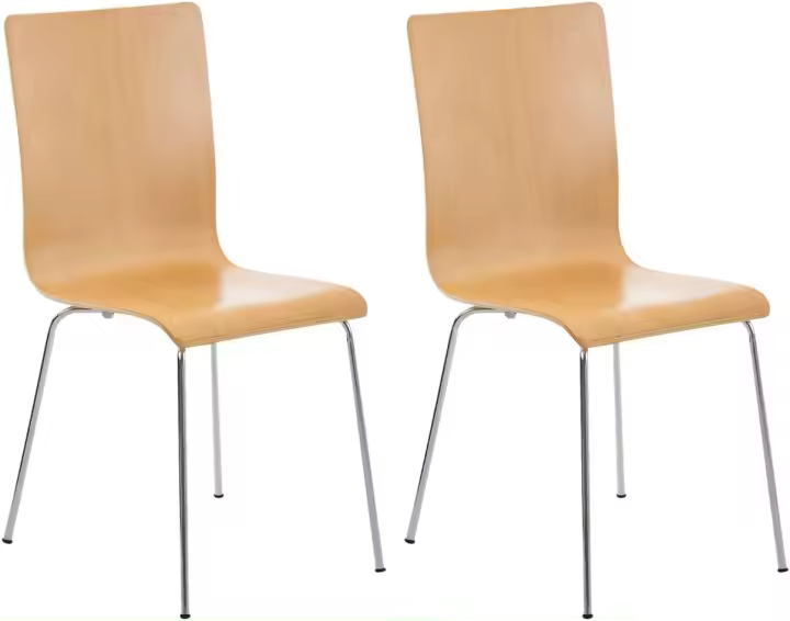 Juego de 2 Sillas de Espera Pepe I Sillas para Visitas con Asiento de Madera Ergonómico I Set 2X Sillas de Conferencia Color:, Color:Negro - 1