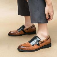 Formal para hombre en talla grande 38-48/6,5-14 con estampado de cocodrilo, cuero informal de negocios para hombre de alta calidad y a la moda - details 6