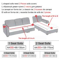 Conjunto de Sofá Elástico Diseño L-Shape para 1/2/3/4 Plazas Material de Jacquard - details 1