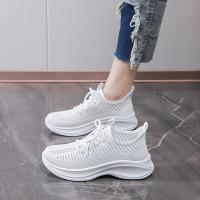 Zapatillas de deporte a la moda para mujer, zapatos informales de malla transpirable con tejido de mosca, suela suave hueca, para exteriores - details 25