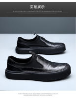 Nuevos mocasines casuales de hombre de un pedal de cuero transpirable - details 11