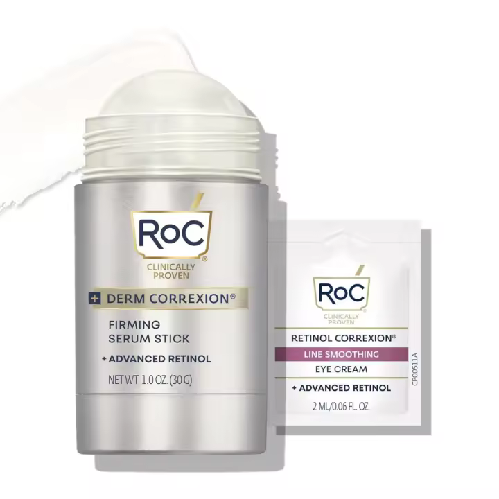 RoC Derm Correxion Advanced Firming Serum Stick antioxidantes para apretar visiblemente las arrugas firmes y las líneas de risa, 1,0 oz con - 1