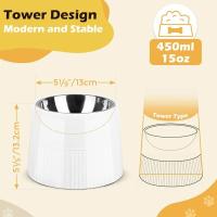 Cuenco elevado para perro, comedero extraíble de acero inoxidable para comida y agua, plato antideslizante para perro - details 6