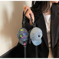 Gorra de béisbol vaquera, bolso cruzado, bolsa de almacenamiento para auriculares, Mini sombrero Harajuku, billetera, monedero de lona portátil de estilo coreano para uso diario - details 15