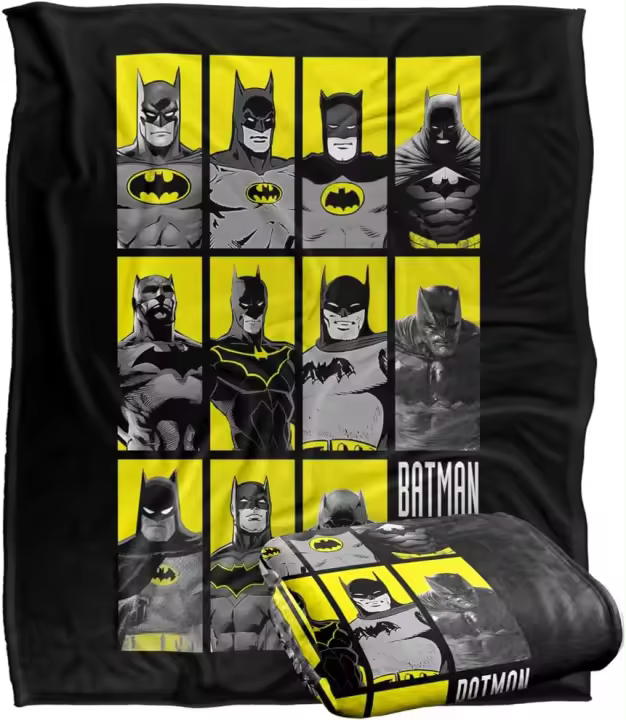 Manta de Batman, manta súper suave al tacto con efecto sedoso de Batman de los 80 años - 1