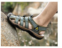 Sandalias de piel auténtica para hombre, zapatos informales para la playa, calzado deportivo antideslizante para exteriores, zapatos romanos de talla grande 38-48 - details 28