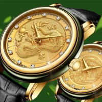 DUGARY fashion Couple quartz watch Brand waterproof Jade Chinese Loong phoenix Male Wristwatch Unique Relogio Masculino - details 2