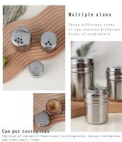 Botellas de sal y azúcar, tapas giratorias, utensilios de cocina multiusos de acero inoxidable y mezcladores de pimienta, tarros de especias, tarros de condimentos - details 6