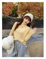 2025 suéteres de cuello alto fruncidos para mujer Otoño Invierno Jersey cálido Tops ajustados suéter de punto Jersey suave para mujer - details 12