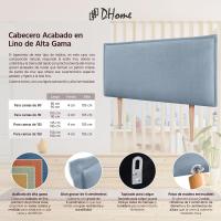 Cabecero de Lino Natural Liso con Ribete Cabezal Tapizado Cama Dormitorio Moderno Top Trending (Beige, 160x105cm con Patas (Camas 150/160)) - details 11