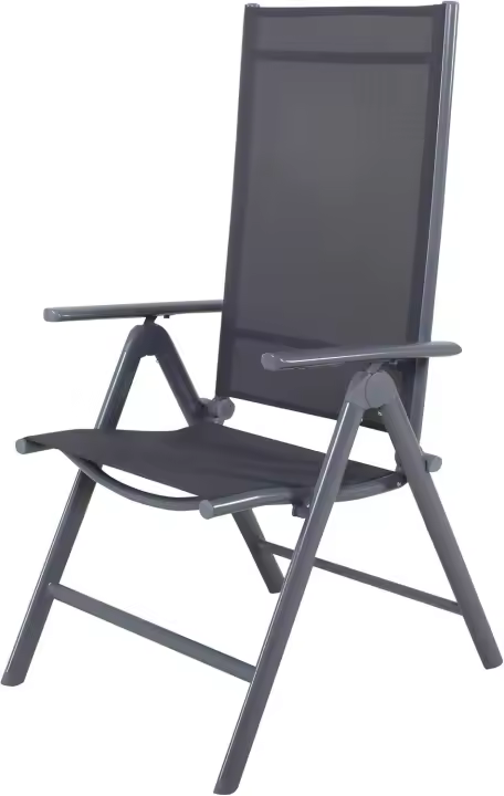 Silla plegable de aluminio Korfu, 67 x 59 x 113 cm, Carbón - 1