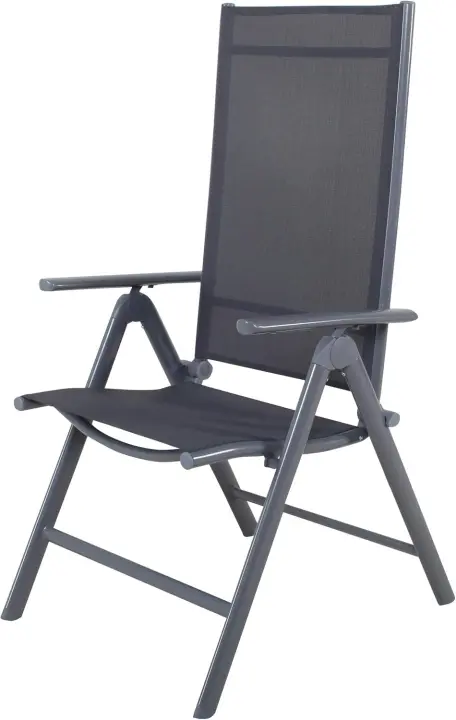 Silla plegable de aluminio Korfu, 67 x 59 x 113 cm, Carbón - 1