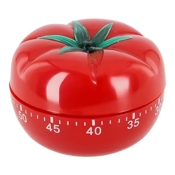 Temporizador Mecánico de Tomate Cuenta Regresiva de 60 Minutos, Sistema de Recordatorio en Cadena, Material ABS, Perfecto para Hogar, Cocina, Escuela, Gimnasio - 1