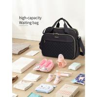 LEQUEEN Nuevo Estilo A Prueba de Agua Bolsa de Pañales Negro Bolsa de Viaje de Gran Capacidad Multifunctional Bolsas de Maternidad Madre Cochecito de Bebe - details 1