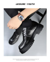 Nueva plataforma de moda, zapatos casuales, zapatos de cuero de punta grande para hombres de negocios británicos, cuero genuino - details 21
